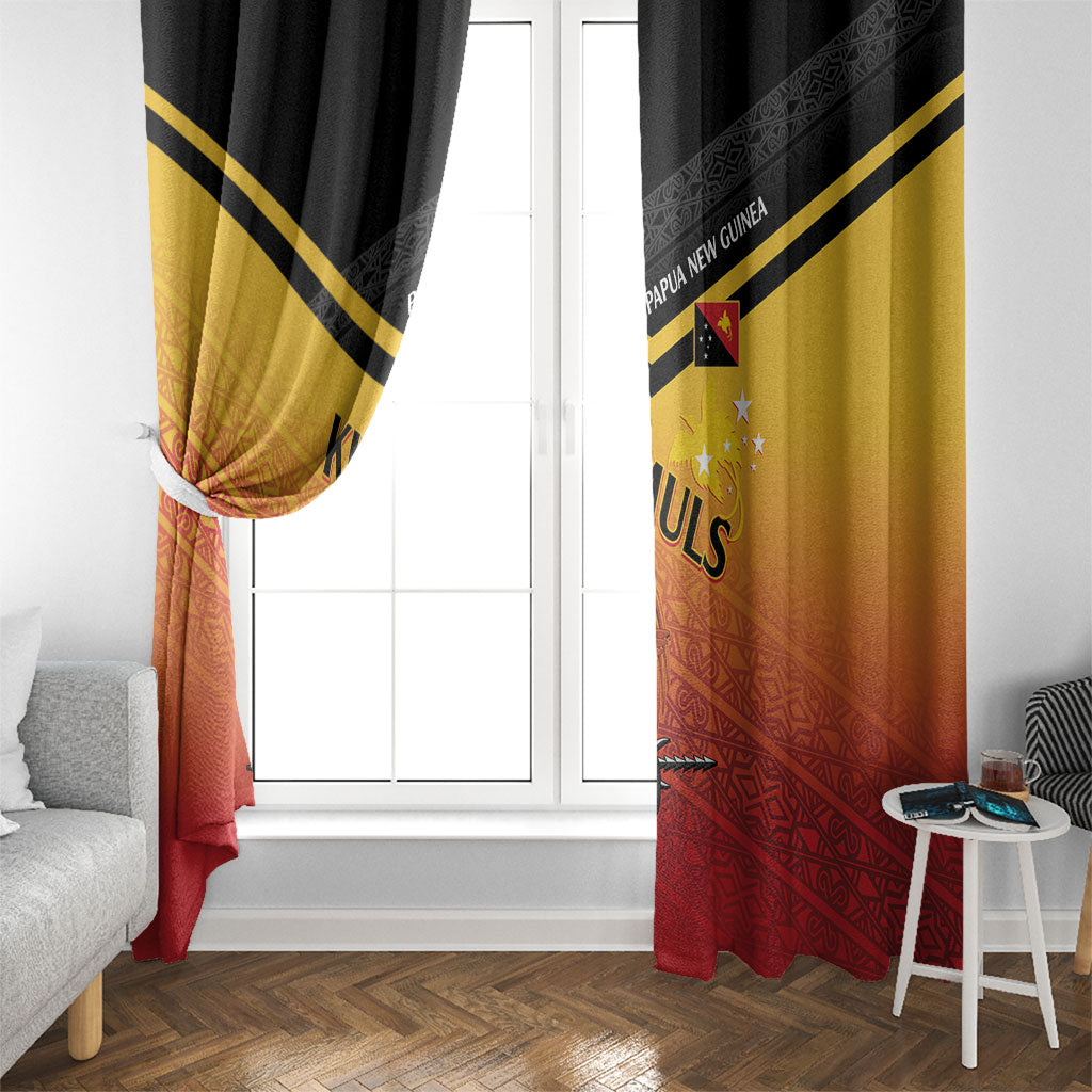 Papua New Guinea Rugby The Kumuls Window Curtain Motuan Inspired Pattern LT7 - Polynesian Pride