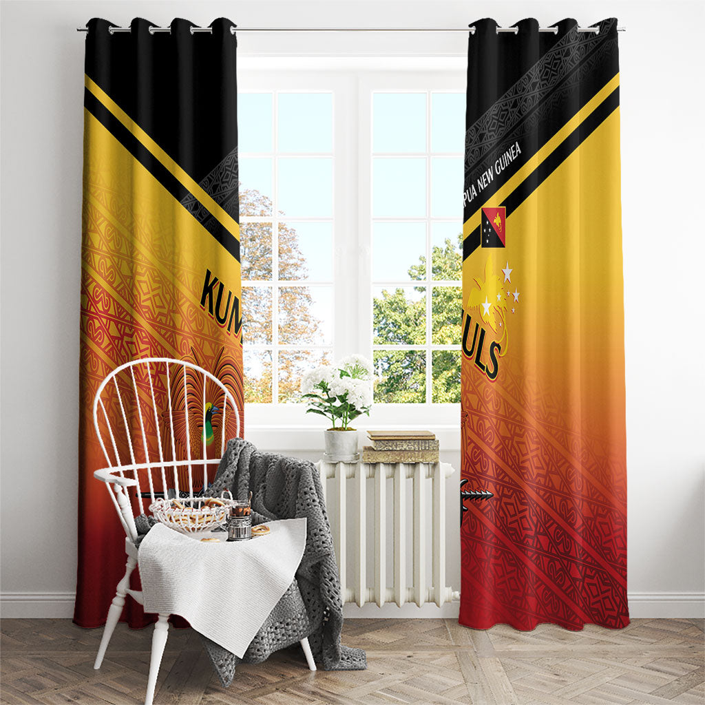 Papua New Guinea Rugby The Kumuls Window Curtain Motuan Inspired Pattern LT7 - Polynesian Pride