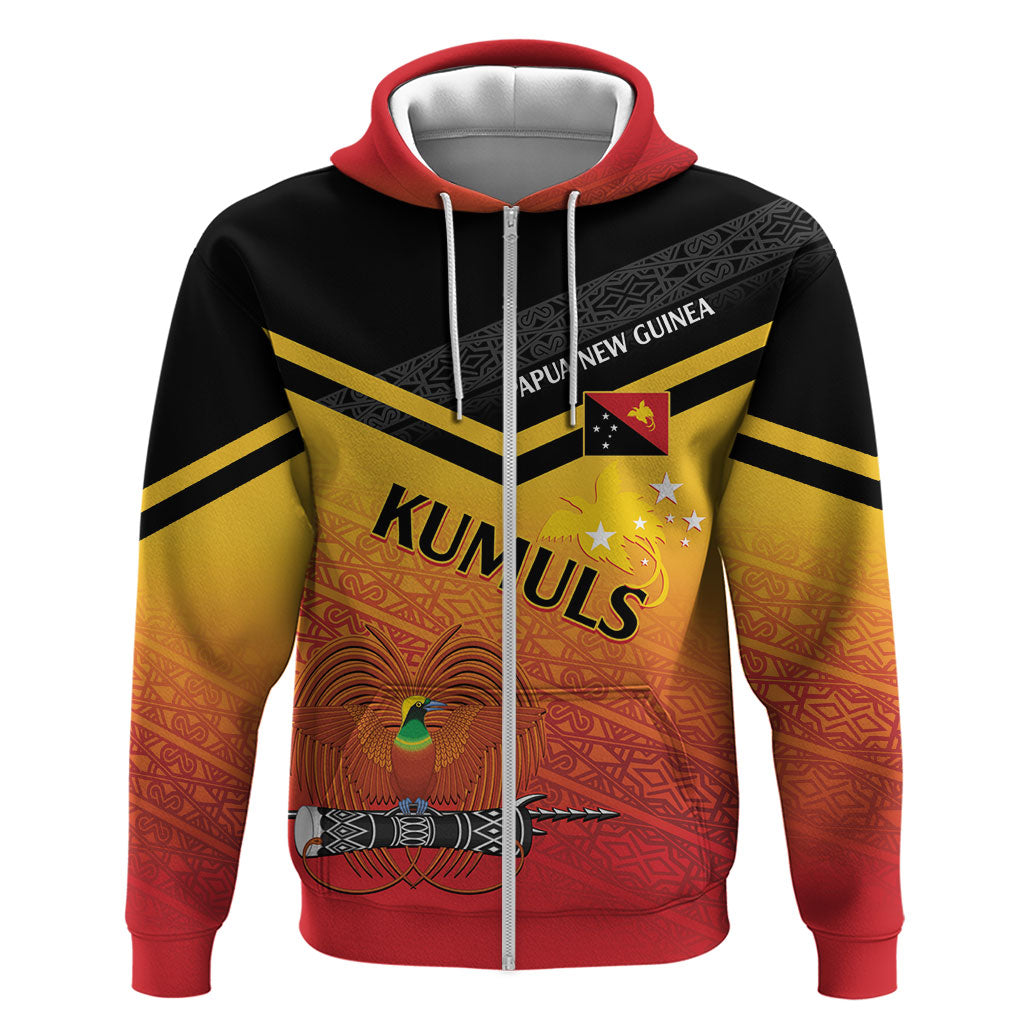 Papua New Guinea Custom Rugby The Kumuls Zip Hoodie Motuan Inspired Pattern LT7 Zip Hoodie Multicolor - Polynesian Pride