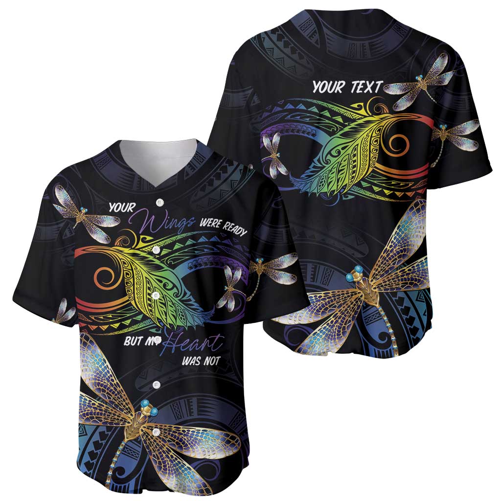 Personalised Polynesian Memorial Baseball Jersey Your Wings Were Ready But My Heart Was Not