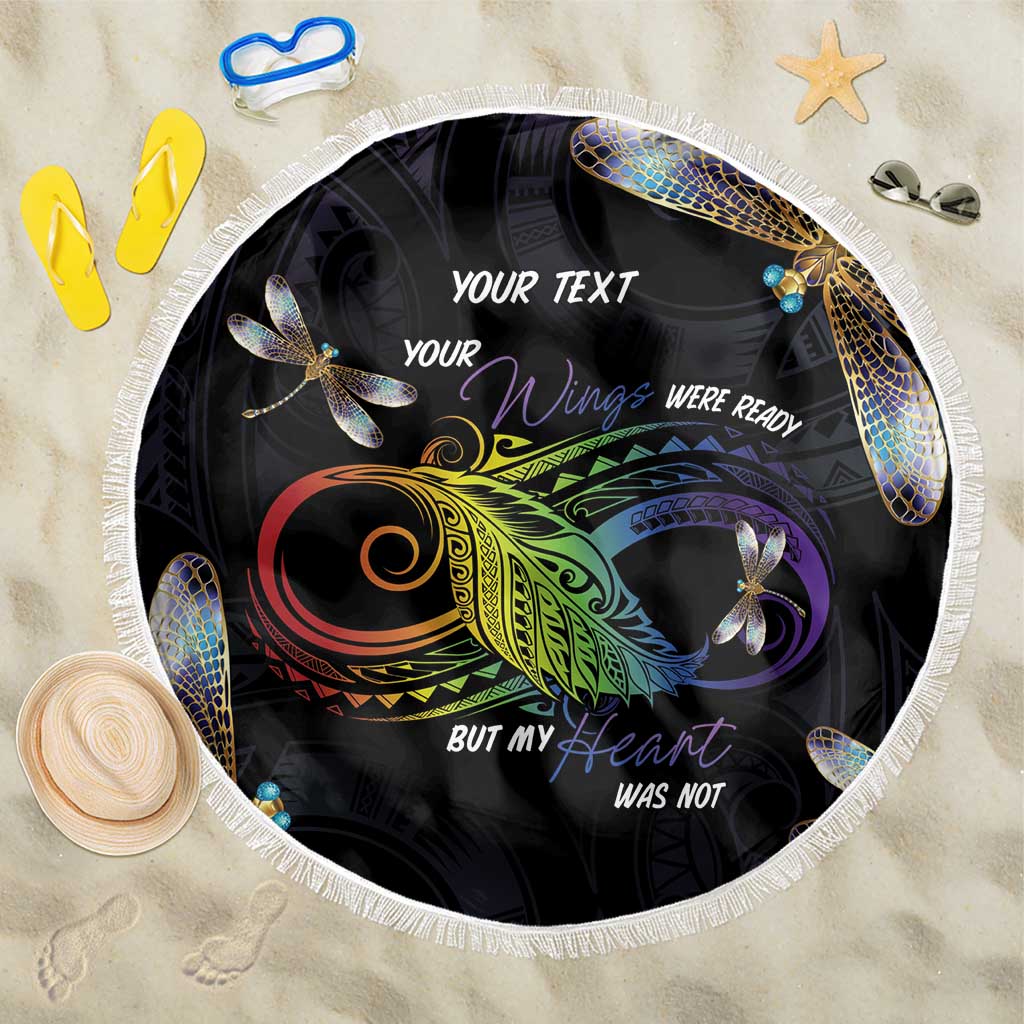 Personalised Polynesian Memorial Beach Blanket Your Wings Were Ready But My Heart Was Not