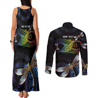 Personalised Polynesian Memorial Couples Matching Tank Maxi Dress and Long Sleeve Button Shirt Your Wings Were Ready But My Heart Was Not LT7 - Polynesian Pride