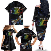 Personalised Polynesian Memorial Family Matching Off The Shoulder Long Sleeve Dress and Hawaiian Shirt Your Wings Were Ready But My Heart Was Not LT7 - Polynesian Pride