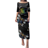 Personalised Polynesian Memorial Family Matching Puletasi and Hawaiian Shirt Your Wings Were Ready But My Heart Was Not LT7 Mom's Dress Black - Polynesian Pride