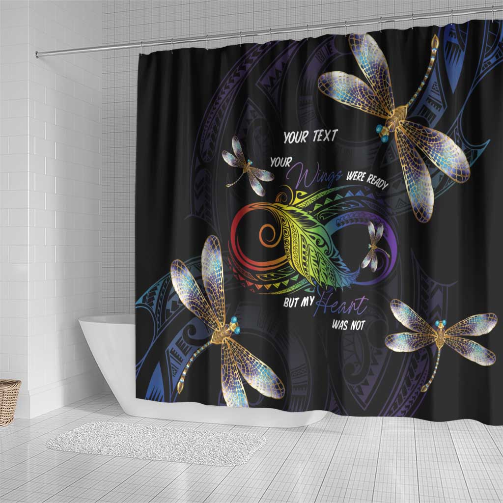 Personalised Polynesian Memorial Shower Curtain Your Wings Were Ready But My Heart Was Not