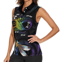 Personalised Polynesian Memorial Women Sleeveless Polo Shirt Your Wings Were Ready But My Heart Was Not LT7 - Polynesian Pride