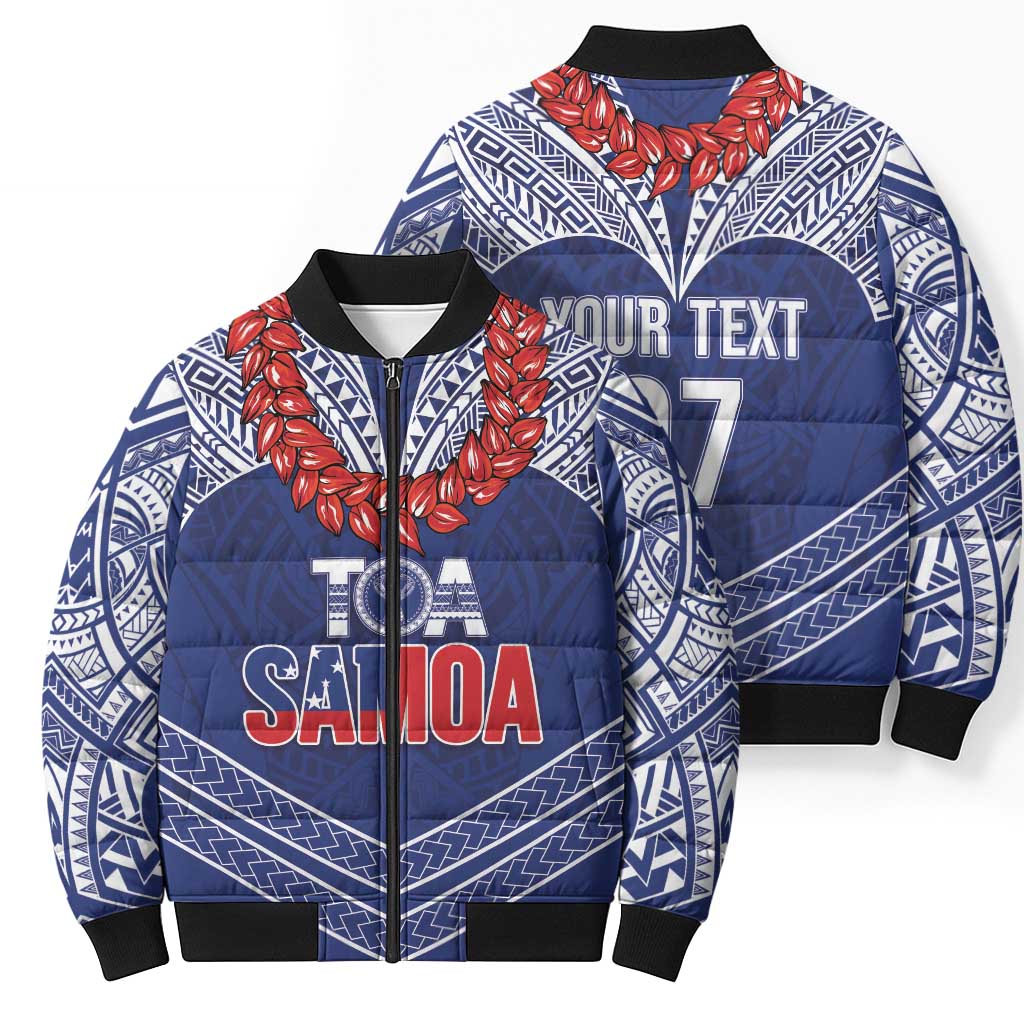 Toa Samoa Rugby Custom Bomber Puffer Jacket Ulafala Mix Nifo'oti - Polynesian Pride