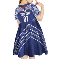Toa Samoa Rugby Custom Kid Short Sleeve Dress Ulafala Mix Nifo'oti - Polynesian Pride