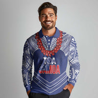 Toa Samoa Rugby Custom Long Sleeve Polo Shirt Ulafala Mix Nifo'oti - Polynesian Pride