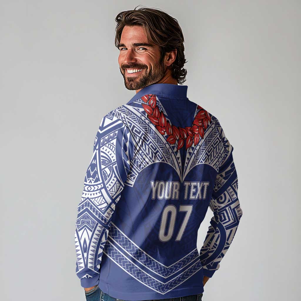 Toa Samoa Rugby Custom Long Sleeve Polo Shirt Ulafala Mix Nifo'oti - Polynesian Pride
