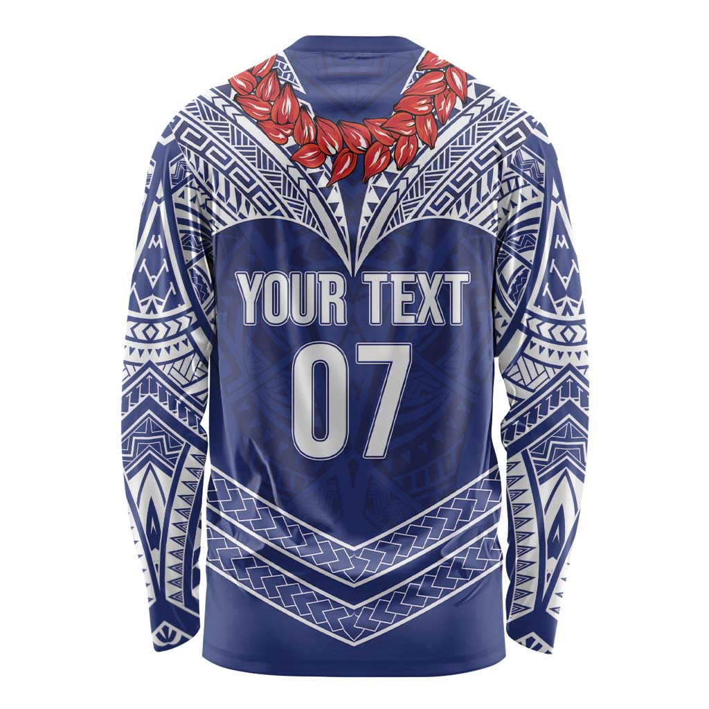 Toa Samoa Rugby Custom Long Sleeve Shirt Ulafala Mix Nifo'oti - Polynesian Pride