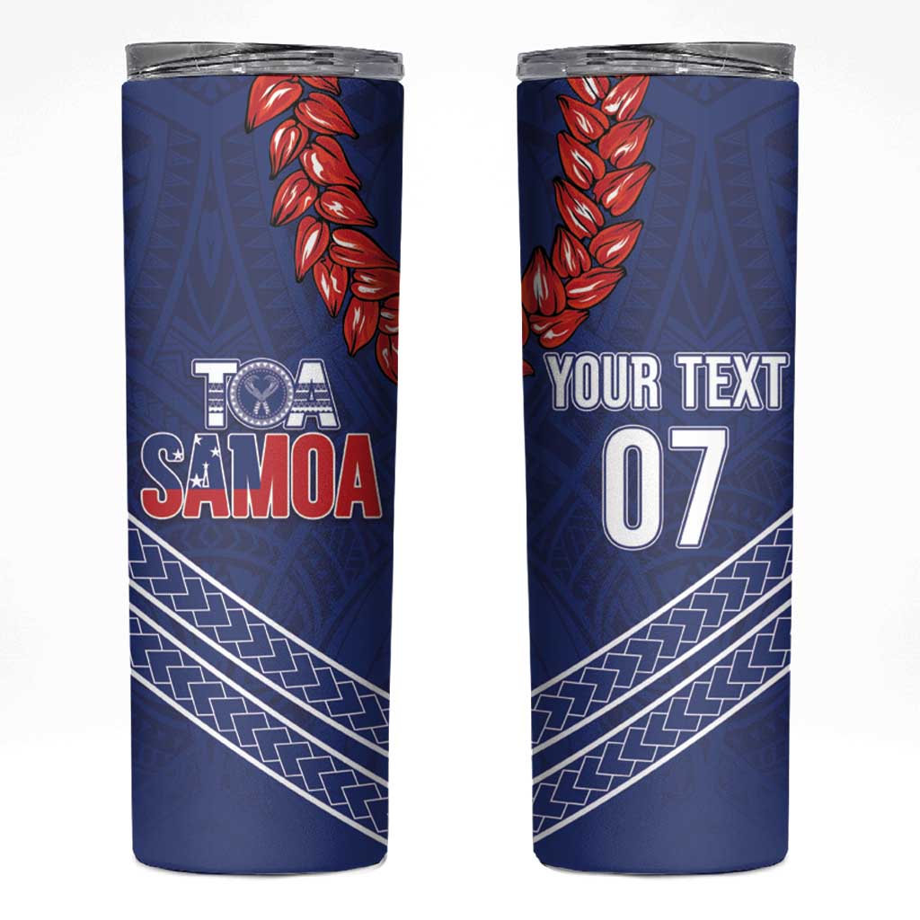 Toa Samoa Rugby Custom Skinny Tumbler Ulafala Mix Nifo'oti - Polynesian Pride