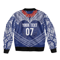 Toa Samoa Rugby Custom Sleeve Zip Bomber Jacket Ulafala Mix Nifo'oti - Polynesian Pride