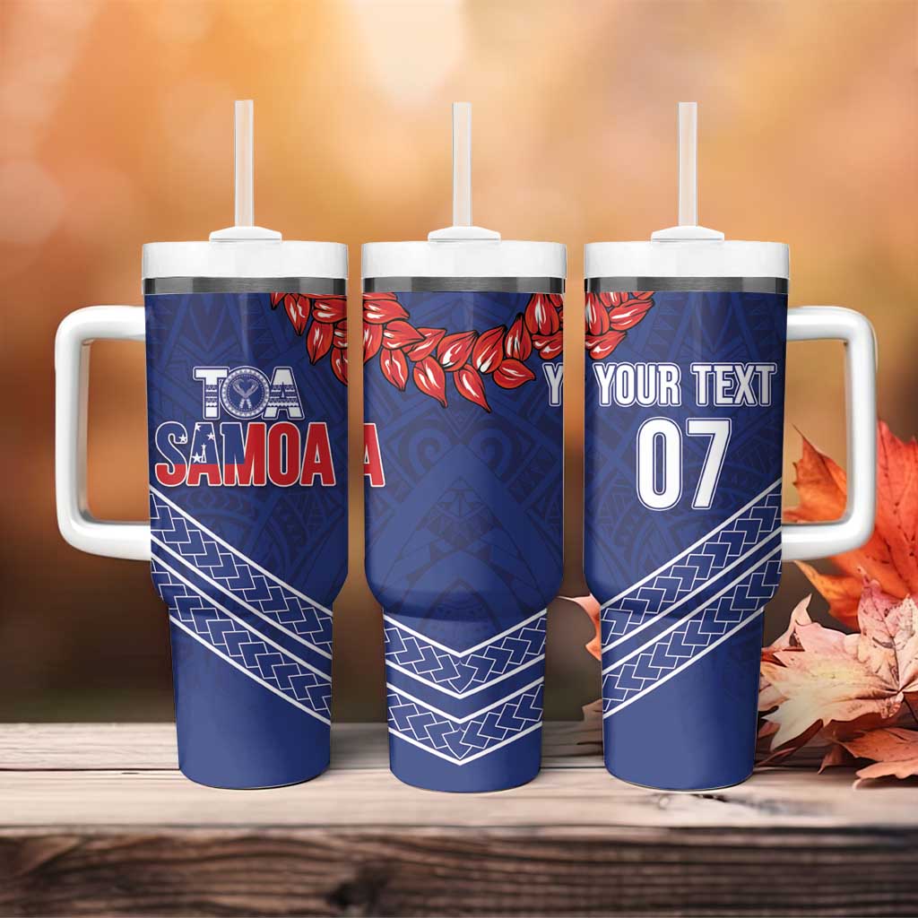 Toa Samoa Rugby Custom Tumbler With Handle Ulafala Mix Nifo'oti - Polynesian Pride