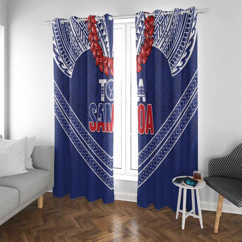 Toa Samoa Rugby Window Curtain Ulafala Mix Nifo'oti - Polynesian Pride
