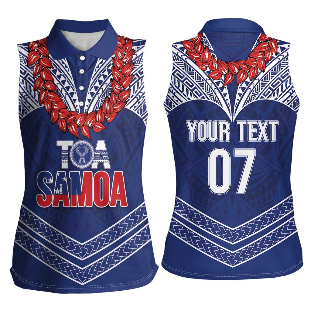 Toa Samoa Rugby Custom Women Sleeveless Polo Shirt Ulafala Mix Nifo'oti - Polynesian Pride