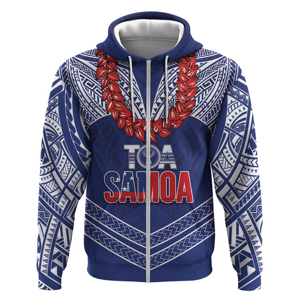 Toa Samoa Rugby Custom Zip Hoodie Ulafala Mix Nifo'oti - Polynesian Pride