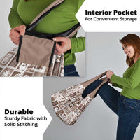 Hawaii Christmas Retro Patchwork Grocery Bag Brown