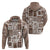 Hawaii Christmas Retro Patchwork Hoodie Brown LT7 - Polynesian Pride