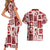 Hawaii Christmas Retro Patchwork Couples Matching Short Sleeve Bodycon Dress and Hawaiian Shirt Red LT7 - Polynesian Pride