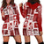 Hawaii Christmas Retro Patchwork Hoodie Dress Red LT7 - Polynesian Pride