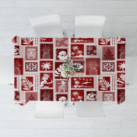 Hawaii Christmas Retro Patchwork Tablecloth Red LT7 Red - Polynesian Pride