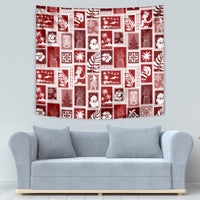 Hawaii Christmas Retro Patchwork Tapestry Red LT7 - Polynesian Pride