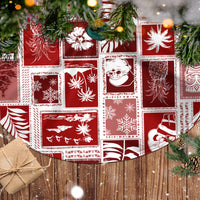Hawaii Christmas Tree Skirt Retro Patchwork - Red LT7 - Polynesian Pride