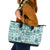 Hawaii Christmas Retro Patchwork Leather Tote Bag Teal LT7 Teal - Polynesian Pride