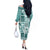 Hawaii Christmas Retro Patchwork Off The Shoulder Long Sleeve Dress Teal LT7 - Polynesian Pride