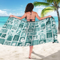 Hawaii Christmas Retro Patchwork Sarong Teal LT7 - Polynesian Pride
