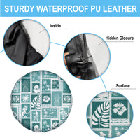 Hawaii Christmas Retro Patchwork Spare Tire Cover Teal LT7 - Polynesian Pride