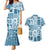 Hawaii Christmas Retro Patchwork Couples Matching Mermaid Dress and Hawaiian Shirt Aquamarine LT7 Aquamarine - Polynesian Pride
