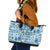 Hawaii Christmas Retro Patchwork Leather Tote Bag Aquamarine LT7 Aquamarine - Polynesian Pride