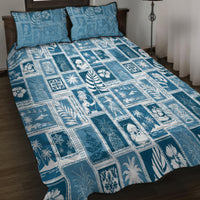 Hawaii Christmas Retro Patchwork Quilt Bed Set Aquamarine LT7 - Polynesian Pride