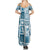 Hawaii Christmas Retro Patchwork Summer Maxi Dress Aquamarine LT7 - Polynesian Pride