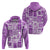 Hawaii Christmas Retro Patchwork Hoodie Violet LT7 - Polynesian Pride