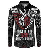 Maori Hongi Toitu Te Tiriti Button Sweatshirt Tangata Tiriti Stand With Tangata Whenua