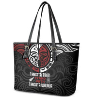 Maori Hongi Toitu Te Tiriti Leather Tote Bag Tangata Tiriti Stand With Tangata Whenua