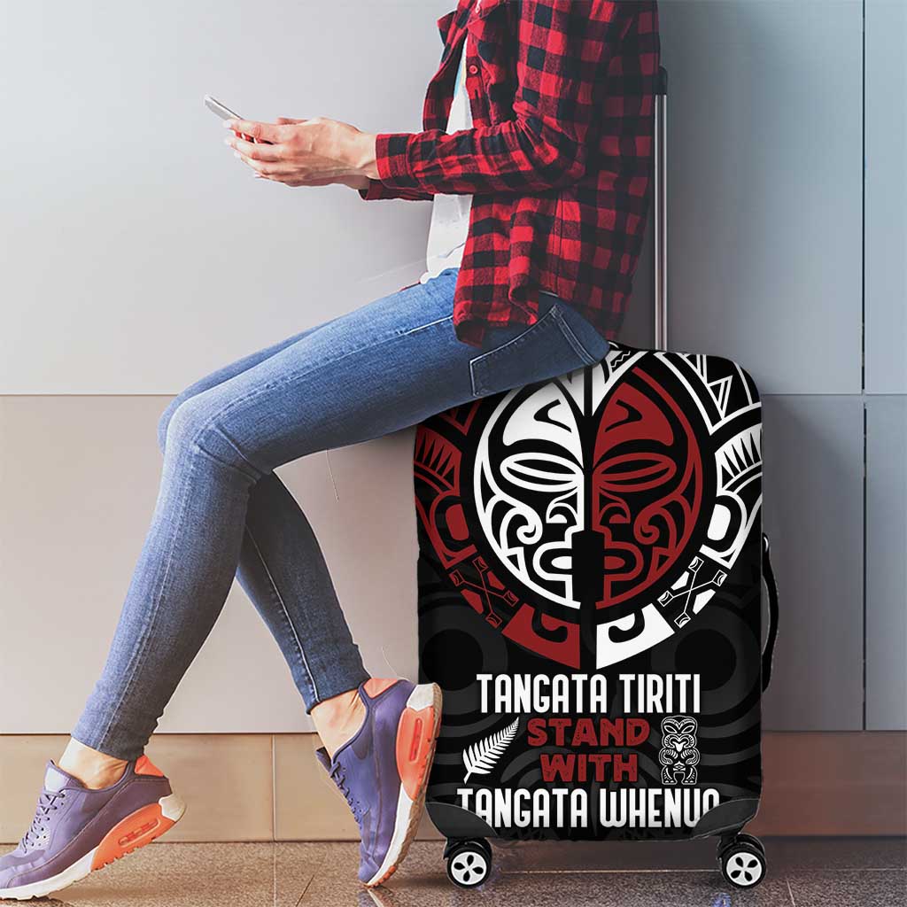 Maori Hongi Toitu Te Tiriti Luggage Cover Tangata Tiriti Stand With Tangata Whenua LT7 - Polynesian Pride