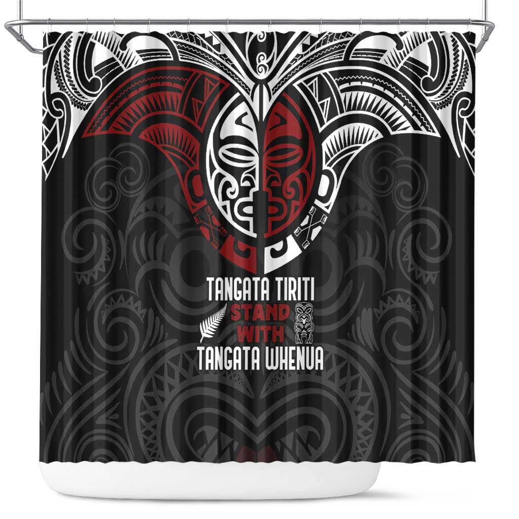 Maori Hongi Toitu Te Tiriti Shower Curtain Tangata Tiriti Stand With Tangata Whenua