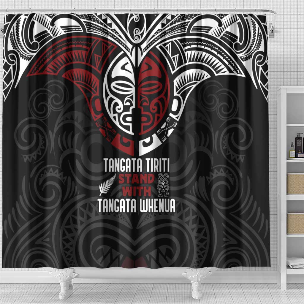 Maori Hongi Toitu Te Tiriti Shower Curtain Tangata Tiriti Stand With Tangata Whenua