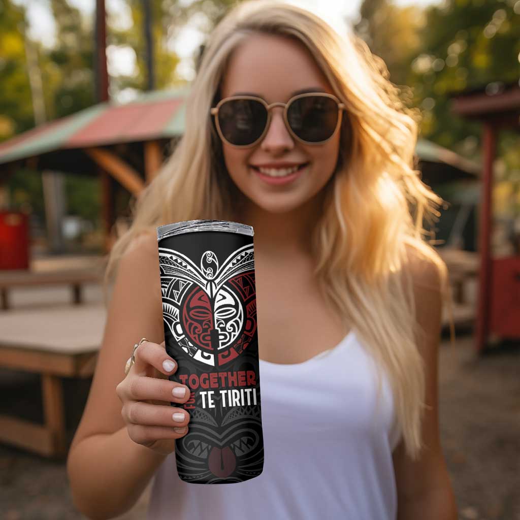 Maori Hongi Toitu Te Tiriti Skinny Tumbler Tangata Tiriti Stand With Tangata Whenua