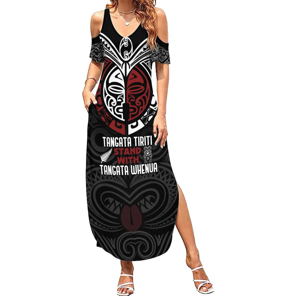 Maori Hongi Toitu Te Tiriti Summer Maxi Dress Tangata Tiriti Stand With Tangata Whenua