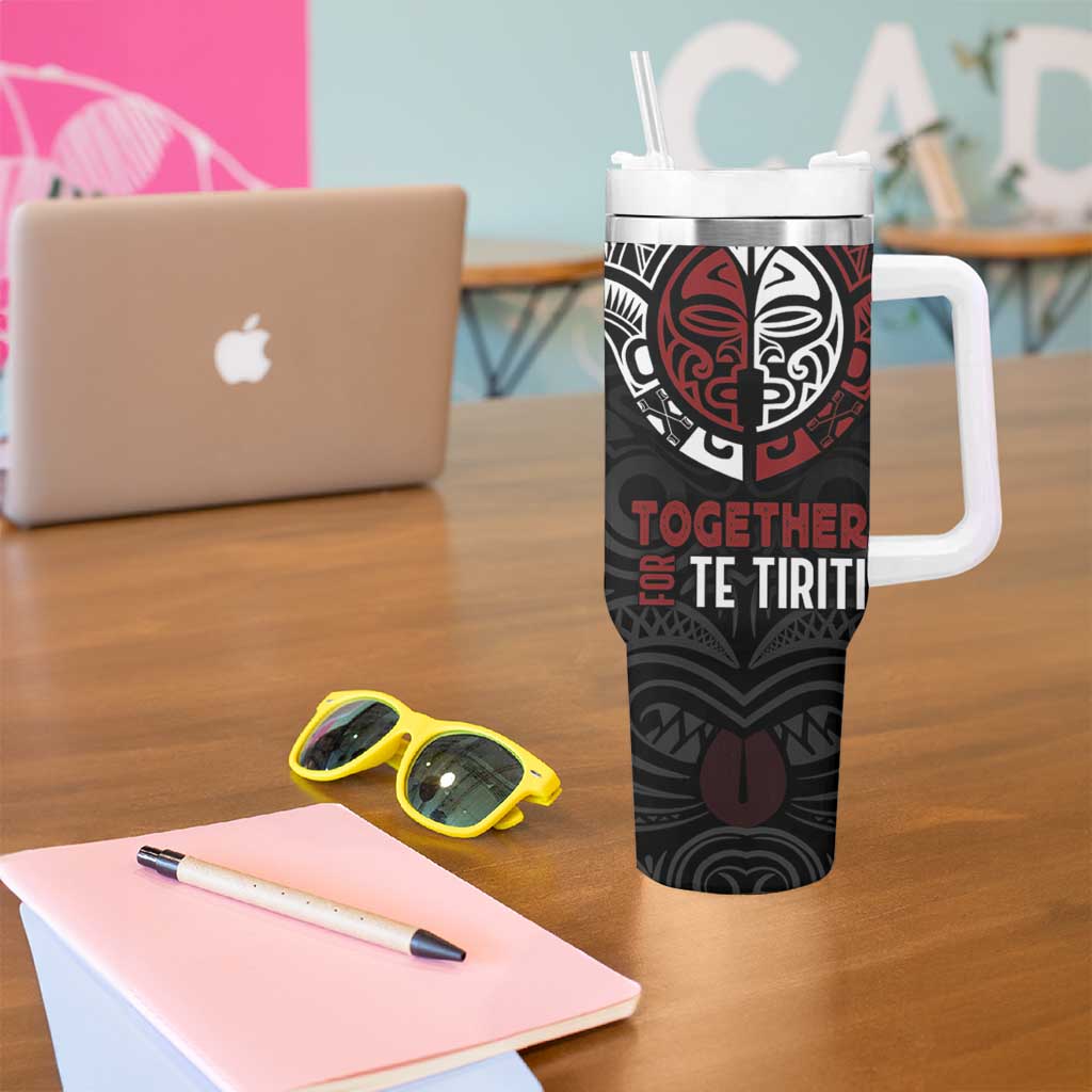 Maori Hongi Toitu Te Tiriti Tumbler With Handle Tangata Tiriti Stand With Tangata Whenua