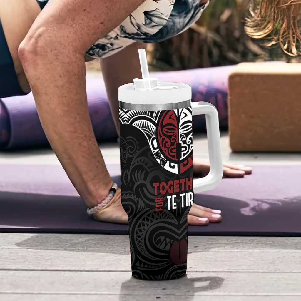 Maori Hongi Toitu Te Tiriti Tumbler With Handle Tangata Tiriti Stand With Tangata Whenua