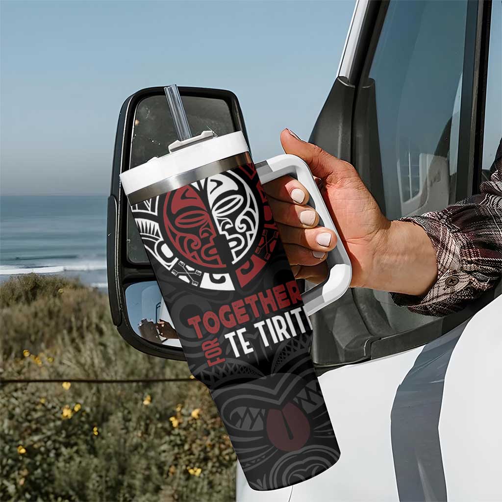 Maori Hongi Toitu Te Tiriti Tumbler With Handle Tangata Tiriti Stand With Tangata Whenua