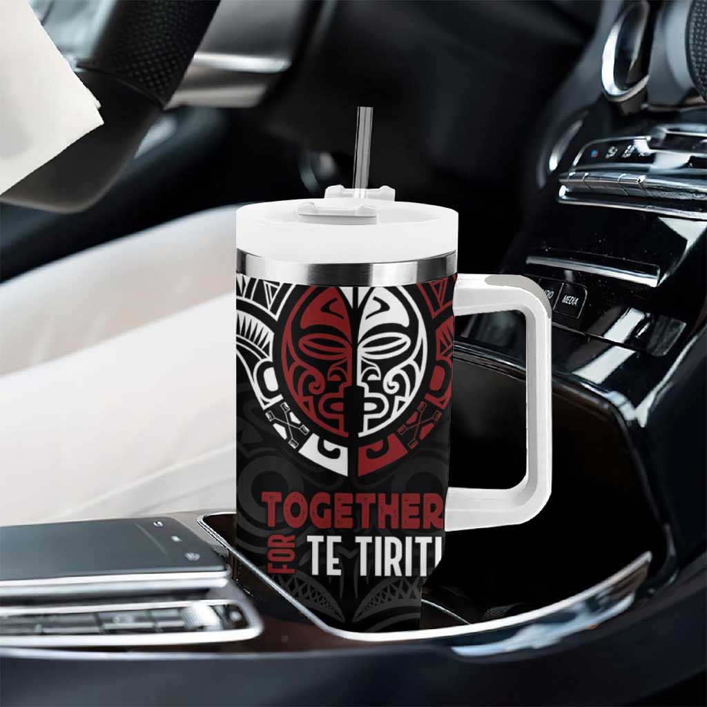 Maori Hongi Toitu Te Tiriti Tumbler With Handle Tangata Tiriti Stand With Tangata Whenua