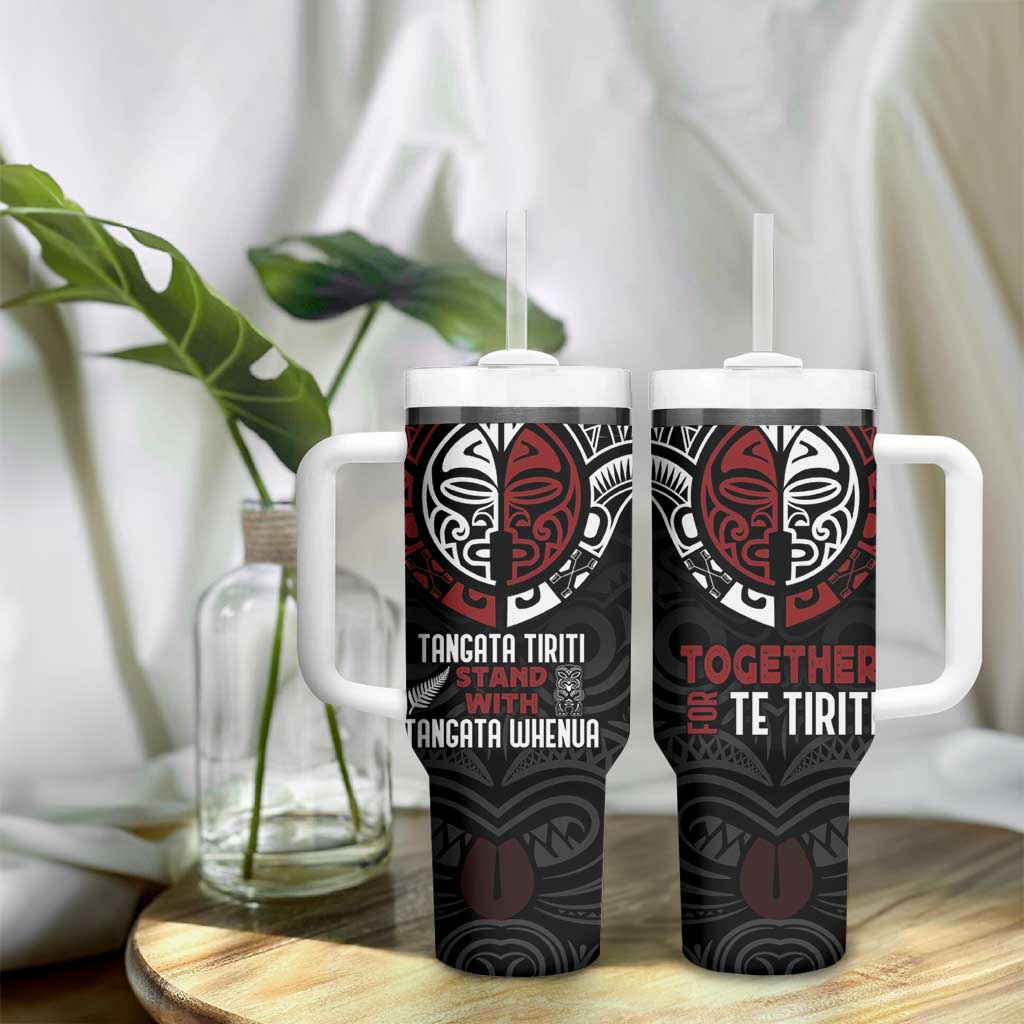 Maori Hongi Toitu Te Tiriti Tumbler With Handle Tangata Tiriti Stand With Tangata Whenua