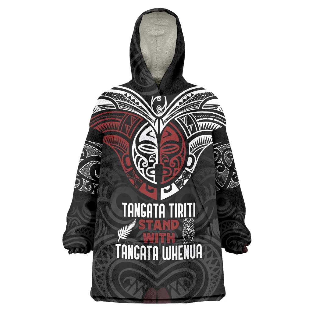 Maori Hongi Toitu Te Tiriti Wearable Blanket Hoodie Tangata Tiriti Stand With Tangata Whenua